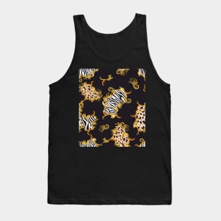 Animal skin texture with baroque floral pattern Tank Top
